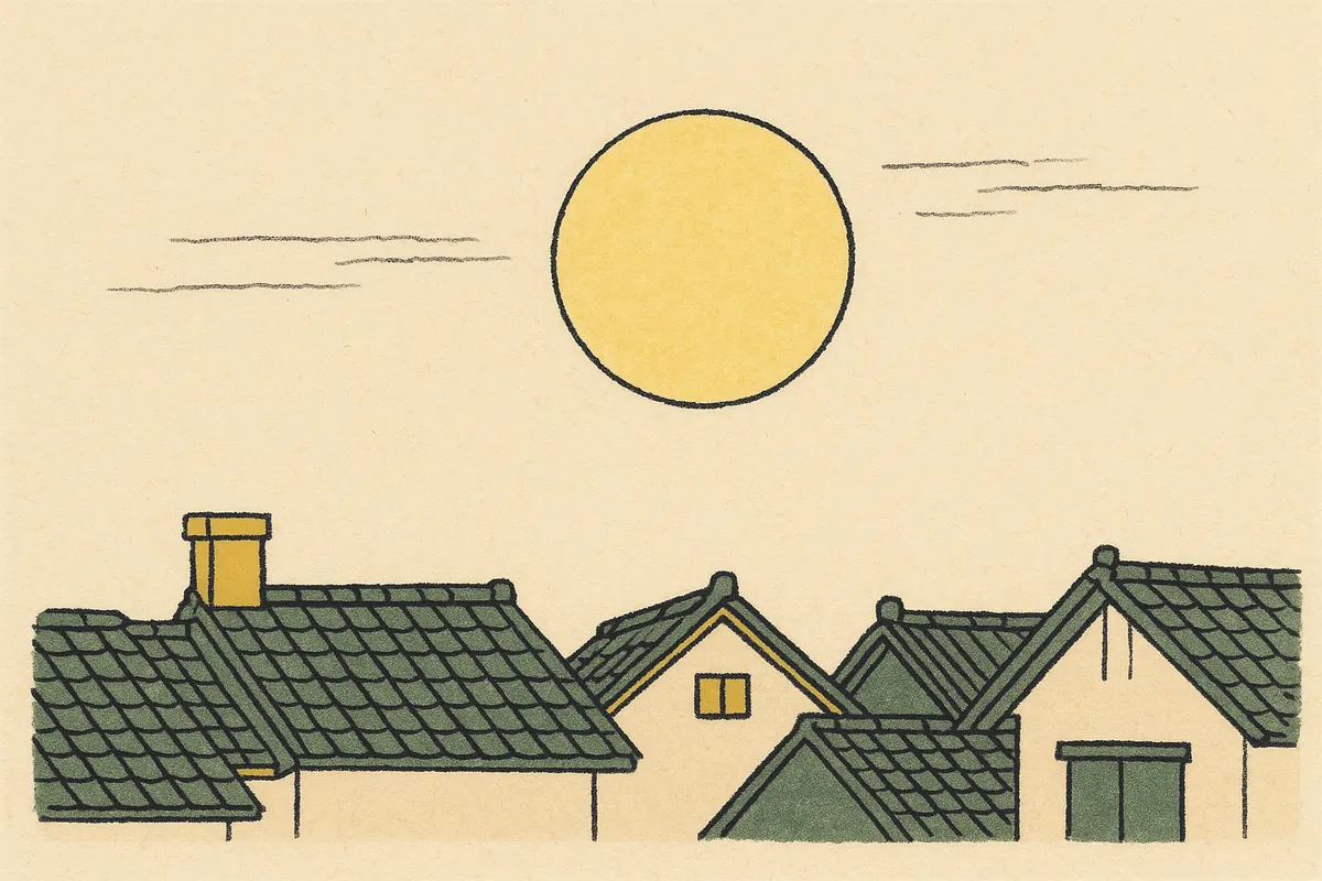 小正月の別名「モチ正月」の由来とされる満月のイラスト